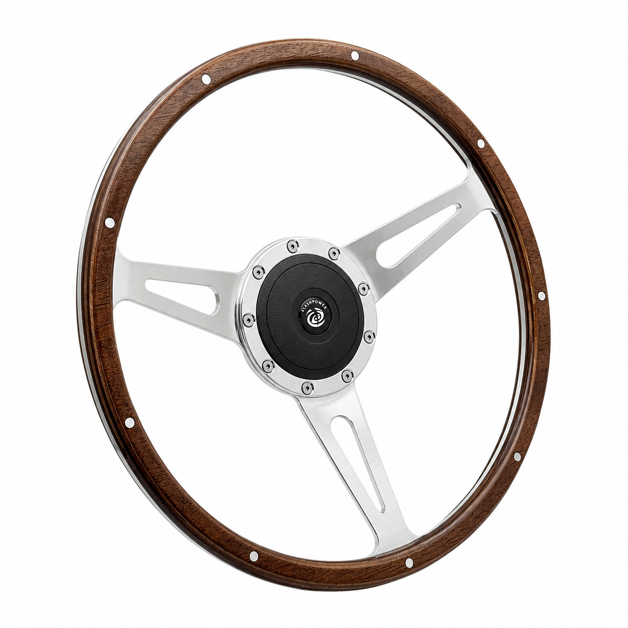 15'' Classic Laminated Wood Steering Wheel Ford Mustang Shelby AC Cobra Vintage