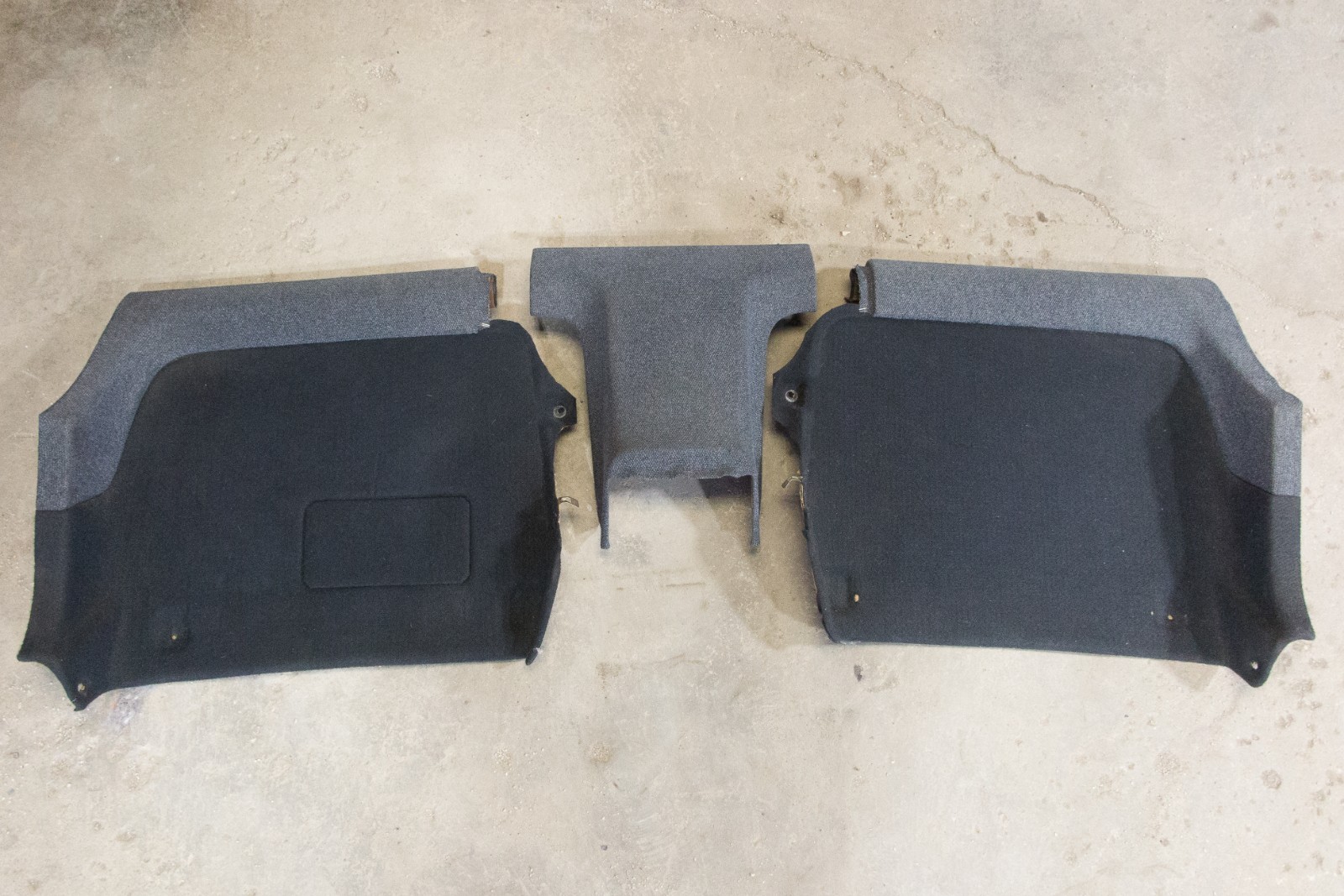 90-93 NISSAN 300ZX NON TURBO TRIM GREY CLOTH INTERIOR PANELS BEHIND SEATS OEM