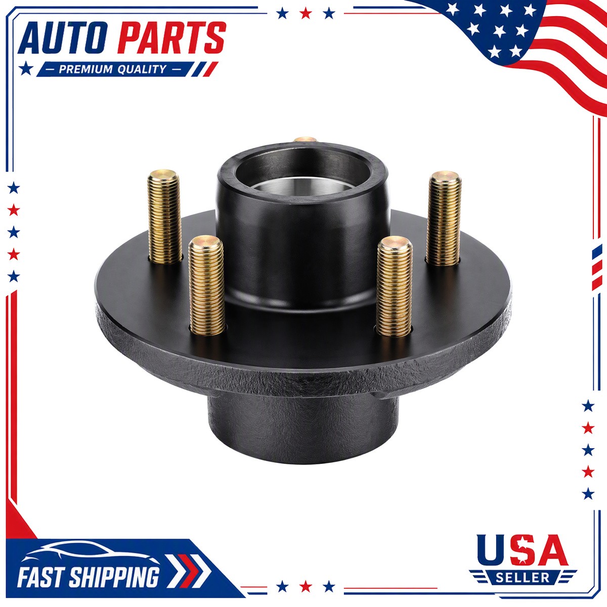 Pair of Trailer Hub Assemblies 5 Lug 4.5 3500 lbs Tapered Axle for 3500 lbs Axle