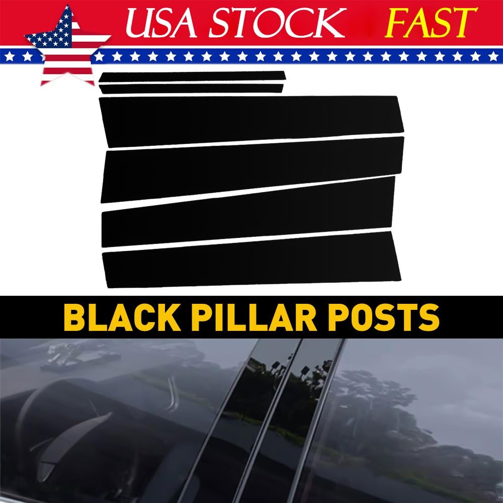 6x Pillar Posts For Toyota Corolla 2009-2013 Door Trim Window Decal Glossy Black