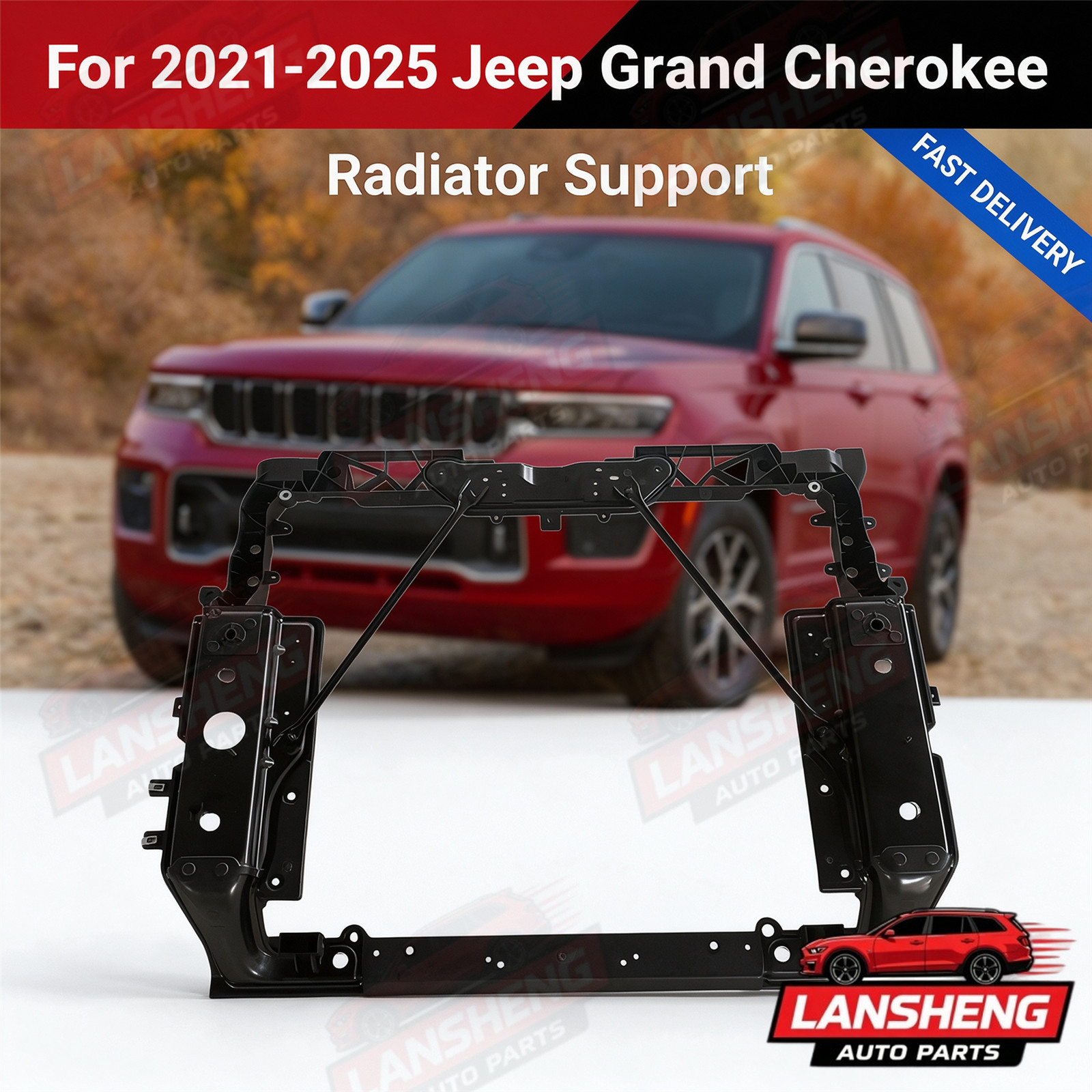 For Jeep Grand Cherokee L 2021 2022-2025 Front Radiator Support Assembly For Jeep Grand Cherokee L 2021 2022-2025 Front Radiator Support Assembly