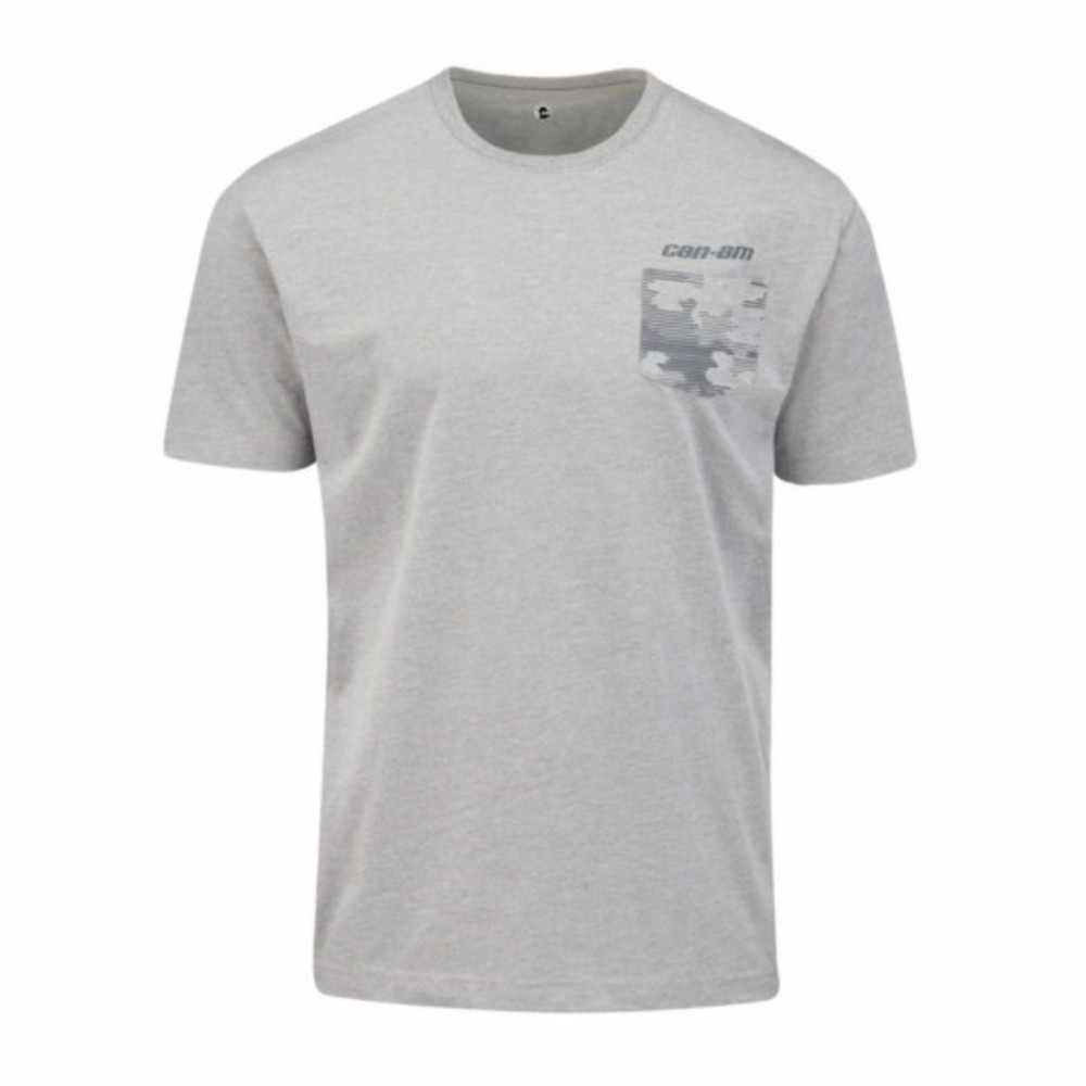 MEDIUM Can-Am Men\'s Pocket Full of Camo T-Shirt Heather Gray 4545000609