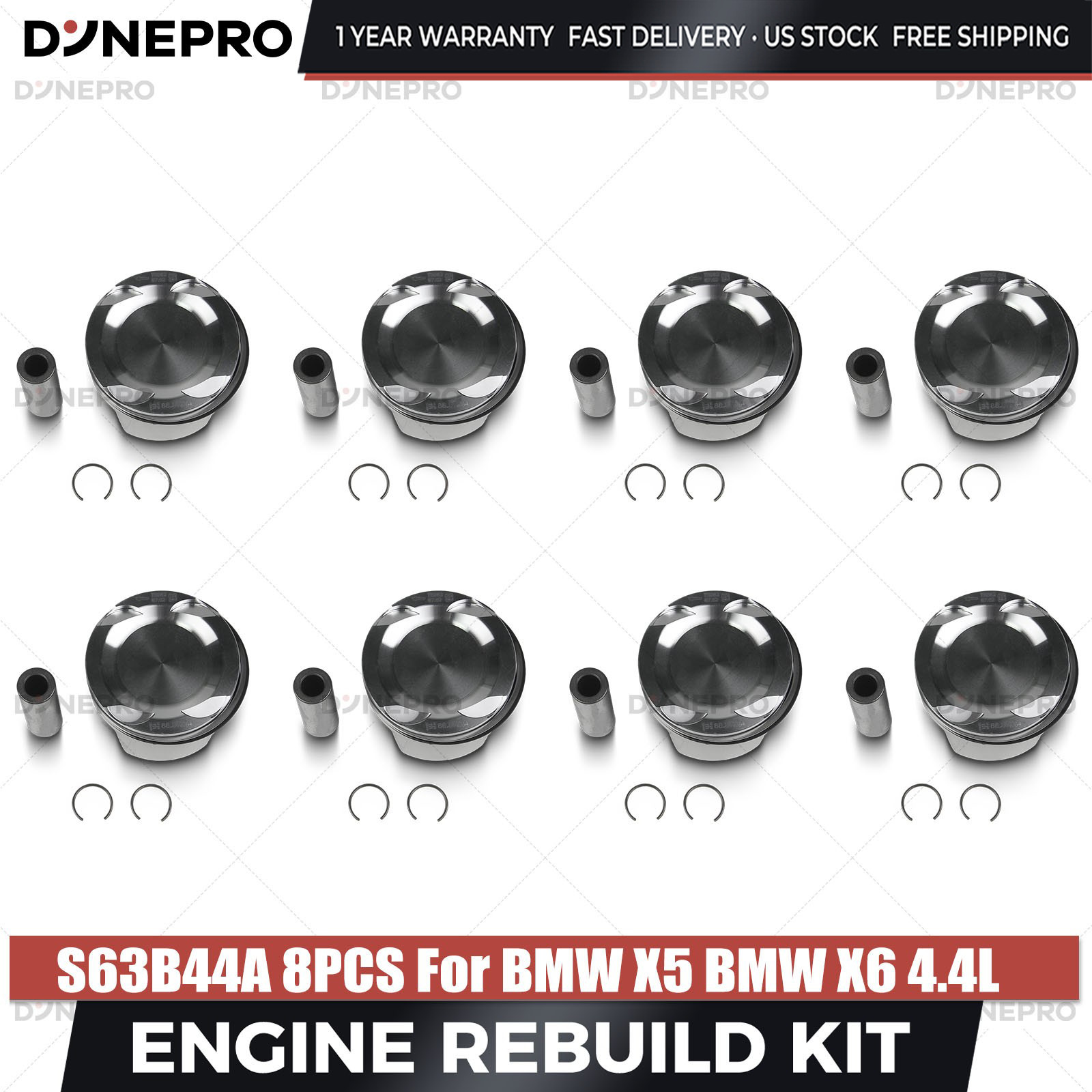 S63B44 S63B44TU 4.4T V8 8PCS Pistons Ring Set For BMW X5 M E70 F85 X6 M E71 F86