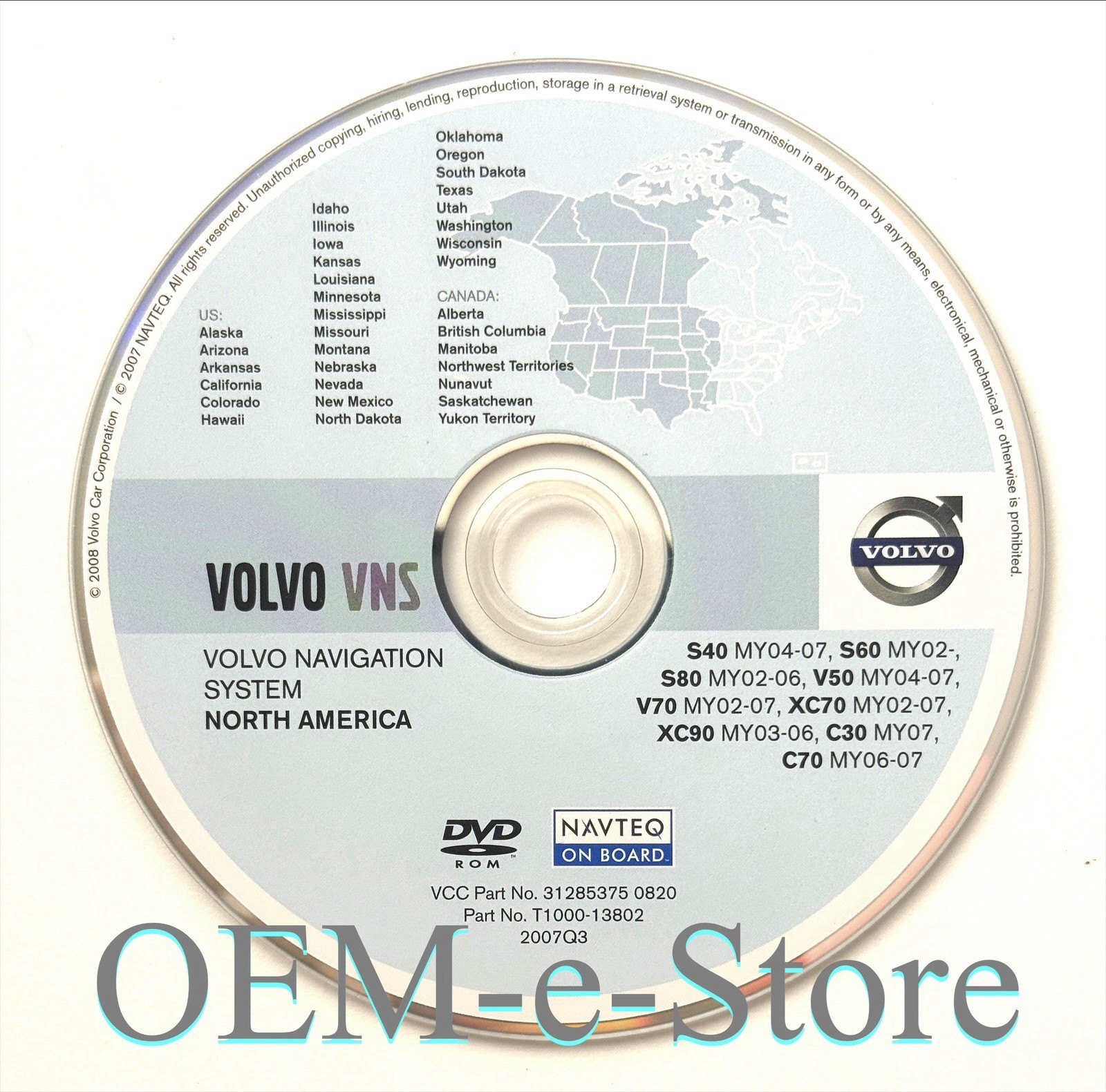 2005-2008 Aston Martin Vantage DB9 GPS Navigation DVD West Region U.S CAN Map OE