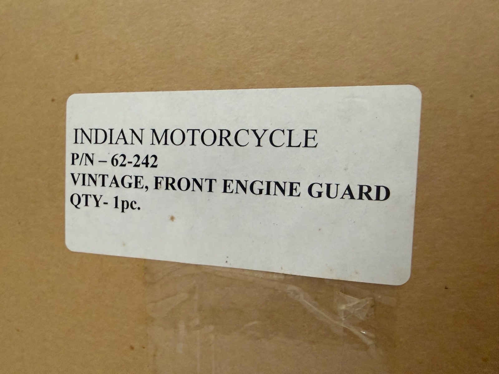Gilroy Indian Motorcycle Vintage Front Engine Guard Bar OEM 62-242 NOS