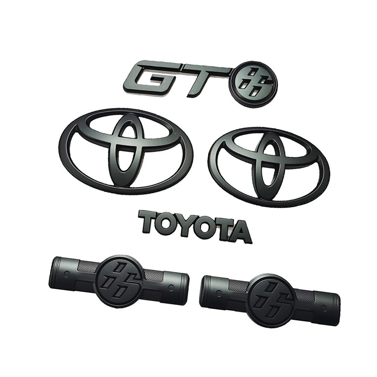 For 2012-16 Toyota GT86 Scion FRS Front Rear Set Matte Black Fender Emblem Badge