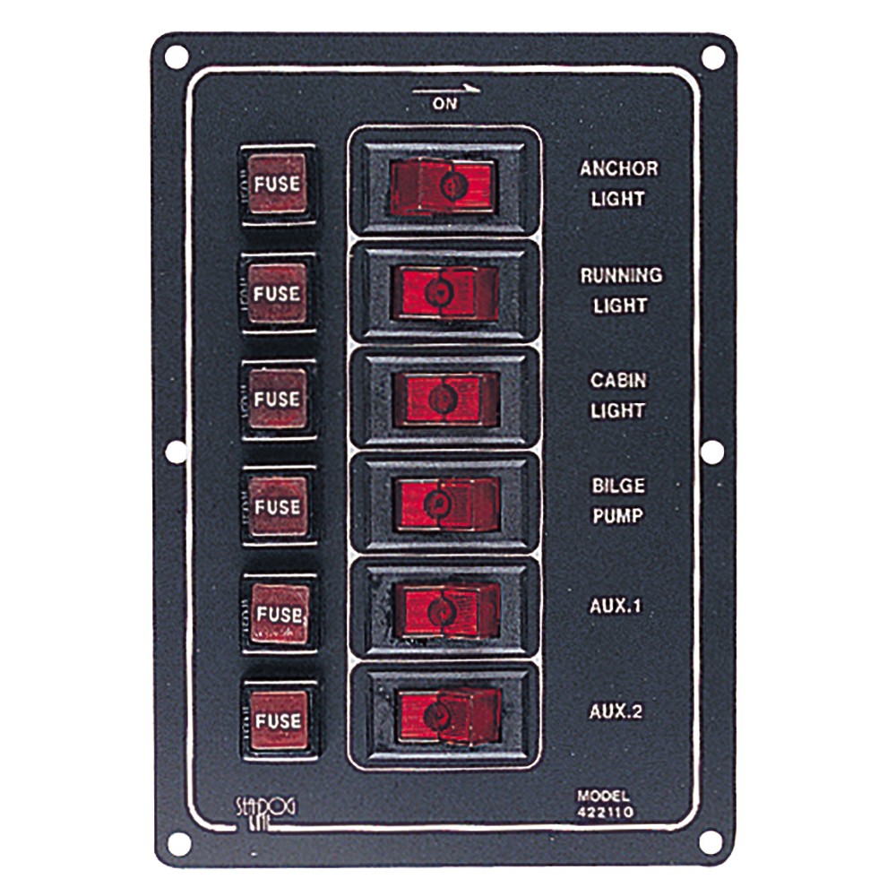 Sea-Dog Aluminum Switch Panel Vertical - 6 Switch 422110-1 UPC 035514423373
