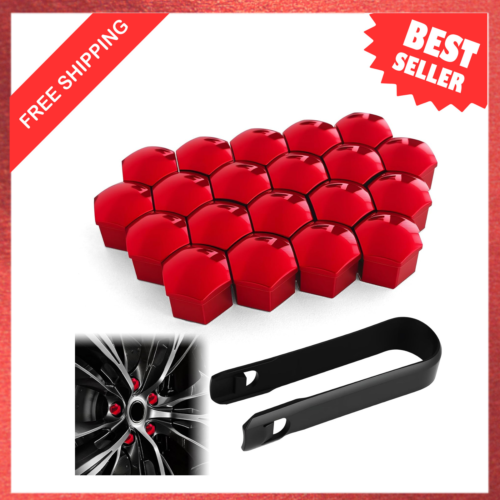 Lug Nut Covers 21mm Plastic Caps for Car Wheels Hex Bolt Protectors Auto Hub Lug Nut Covers 21mm Plastic Caps for Car Wheels Hex Bolt Protectors Auto Hub