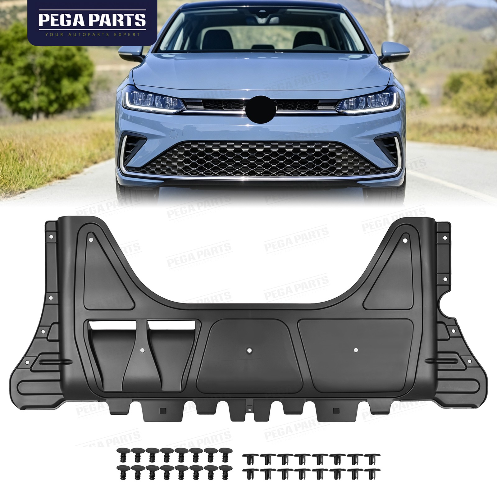 For 2015-2025 Volkswagen GTI Golf Jetta Audi S3 Lower Splash Shield Undercover