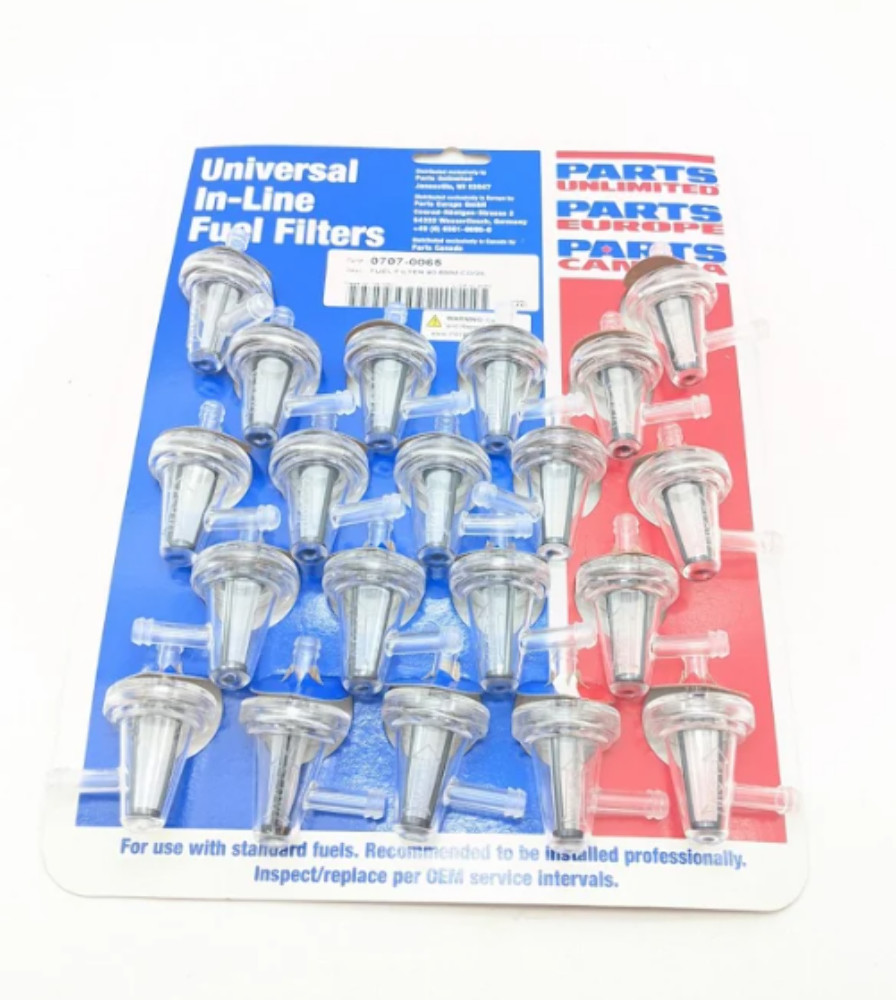 Parts Unlimited 6MM Slim 90 Inline Fuel Filters QTY 20 0707-0065