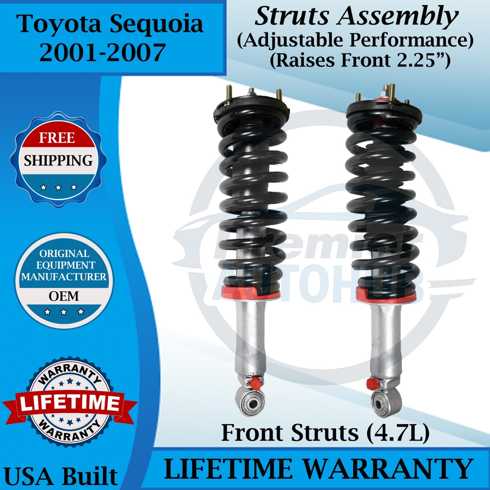 Rancho OEM Front Struts Assembly For 2001-2007 Toyota Sequoia Lifetime Warranty