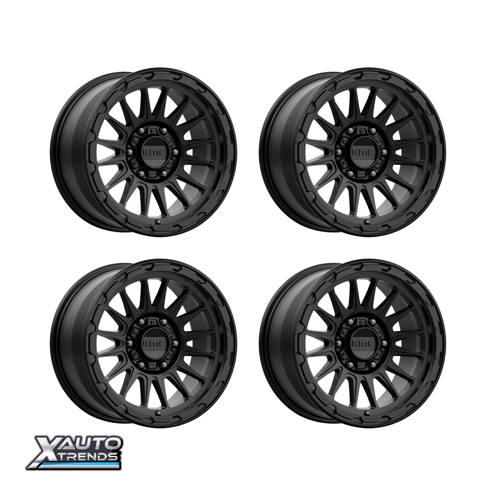 KMC KM542 Impact Satin Black 17X9 6X139.7 18mm (Set of 4)