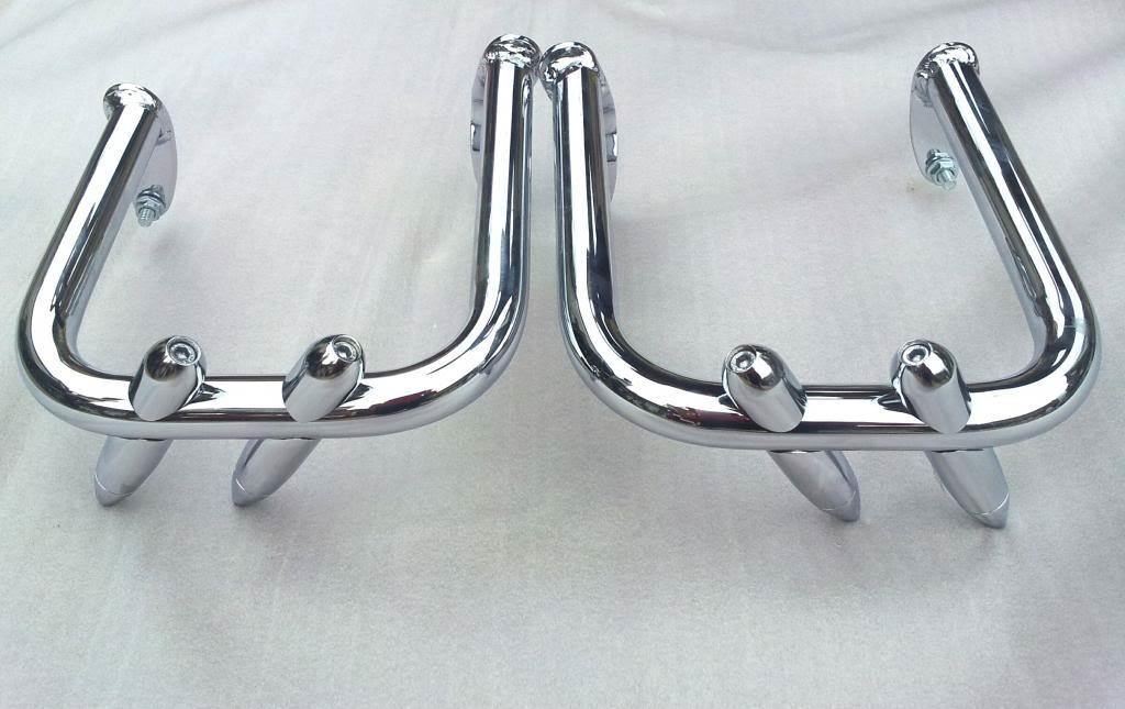 Hard Leather Saddlebags Guard RAIL BAR 4 YAMAHA Roadliner Stratoliner Deluxe