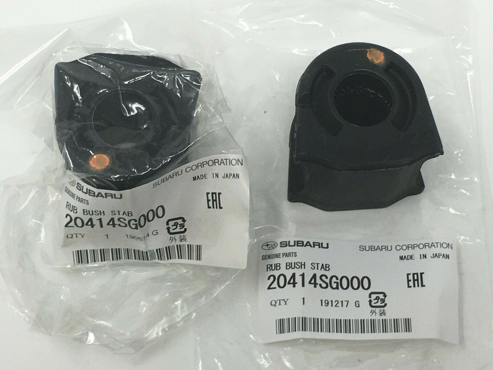 Subaru Set of 2 Front Suspension Stabilizer Sway Bar Bushing 20414SG000 Oem New