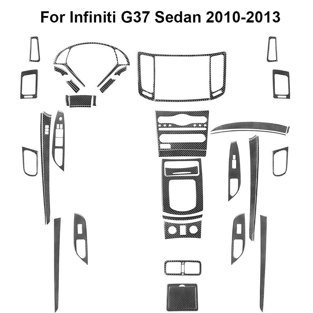 41Pcs Carbon Fiber Full Interior Kit Cover Trim For Infiniti G37 Sedan