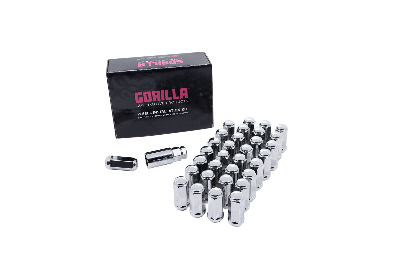 Gorilla Automotive Lug Nut Set - Chrome - 9/16-18 - Set of 32 - 3/4