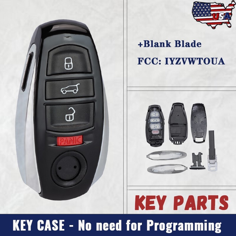 for Volkswagen Touareg 2011-2017 Smart Remote Key Shell Case Fob IYZVWTOUA 4B 