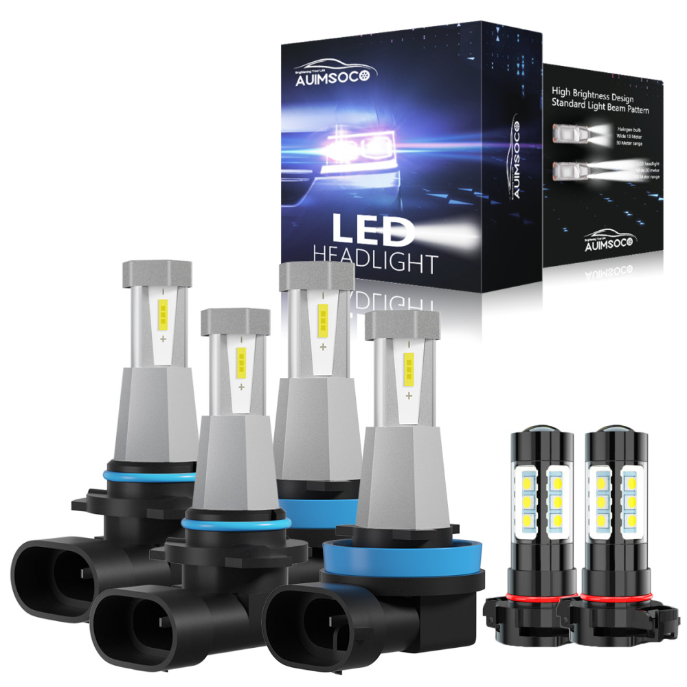 For 2011-2013 Jeep Compass Utility 4-Door 3-Sides LED Headlight Fog Light Bulbs