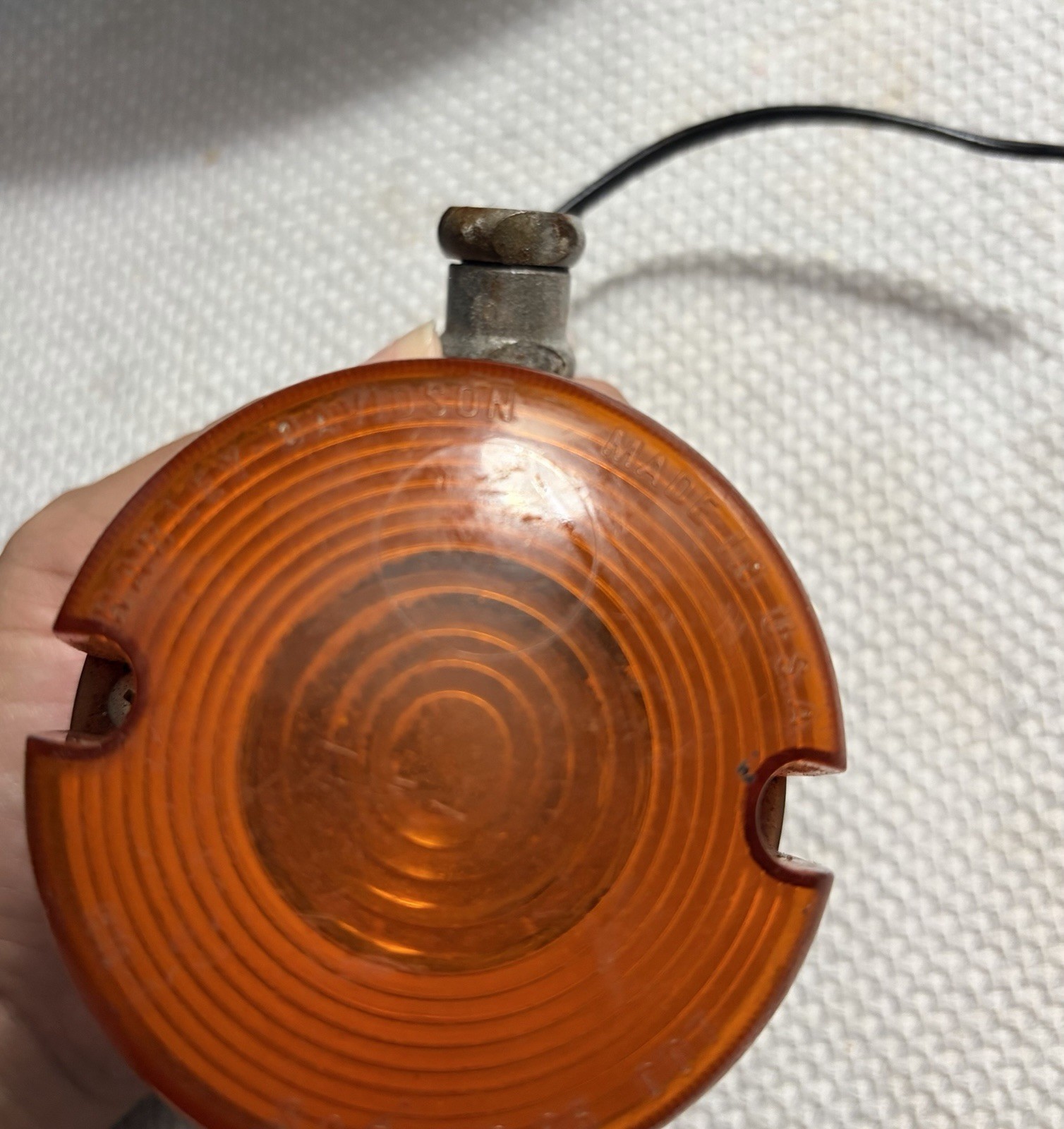 Vintage Harley-Davidson OEM Amber Flat Turn Signal Lens