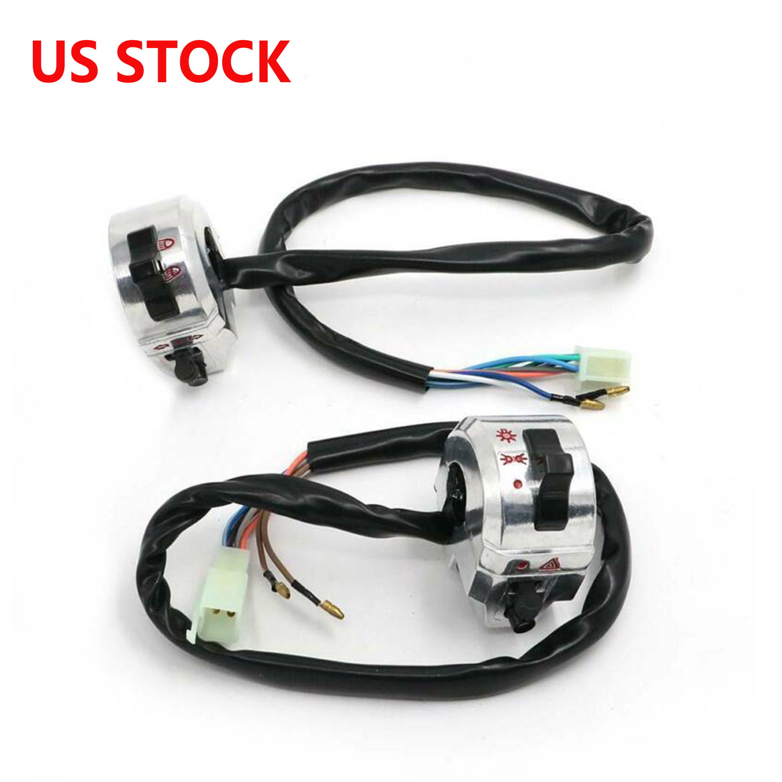 Chrome Universal Motorcycle Handle Bar Switch Control 22mm 7/8\