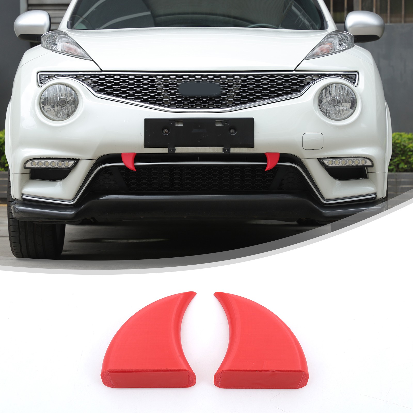 ABS Red Car Center Grill Tiger Teeth Decorative Trim For Nissan Juke 2011-2019