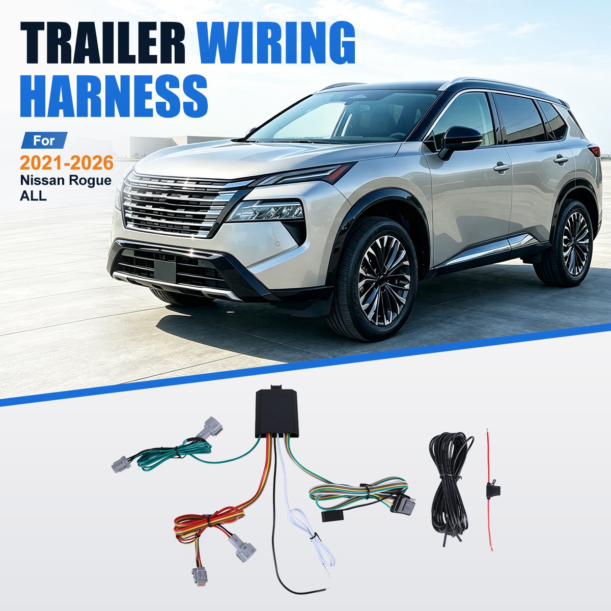 4 Pin Trailer Wiring Harness Plug & Play For 2021 2022-2026 Nissan Rogue 56459