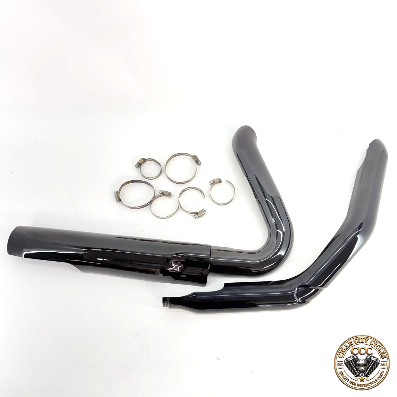 OEM HARLEY 17-26 TOURING CVO M8 BLACK ONYX SCORCHED CHROME EXHAUST HEAT SHIELDS