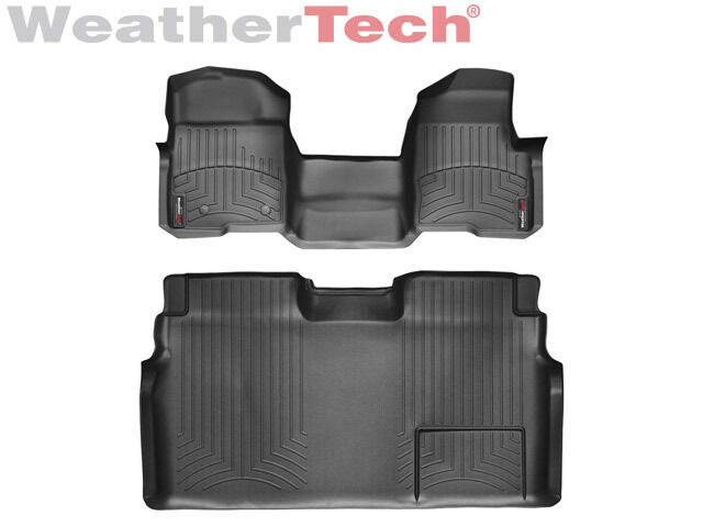WeatherTech FloorLiner for Ford F-150 SuperCrew 2010-2014 1st OTH 2nd Row Black