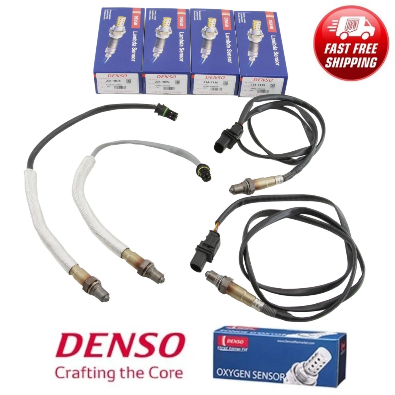 DENSO 4PCS Oxygen Sensor For BMW 528I X3 3.0L Up + Down 234-5138/5139/4876/4892 DENSO 4PCS Oxygen Sensor For BMW 528I X3 3.0L Up + Down 234-5138/5139/4876/4892