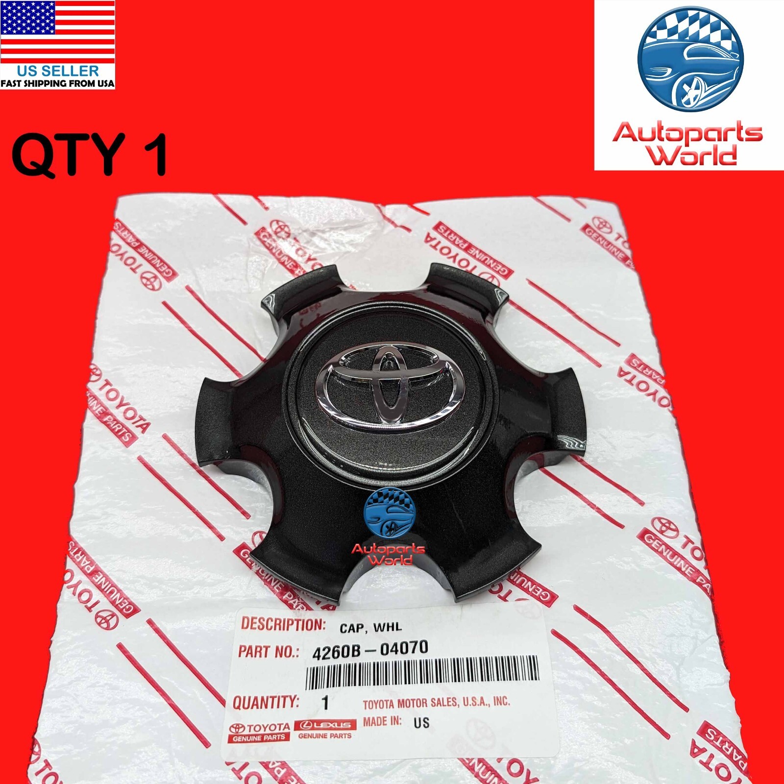 GENUINE OEM TOYOTA 16-19 TACOMA CHARCOAL 18” WHEEL CENTER HUB CAP 4260B-04070 GENUINE OEM TOYOTA 16-19 TACOMA CHARCOAL 18” WHEEL CENTER HUB CAP 4260B-04070