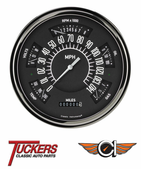 1949-50 Ford 49 Car Shoebox Black Series Gauge Cluster Classic Instruments FC49B