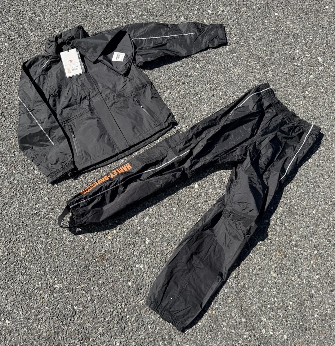 Harley-Davidson Women\'s Reflective Waterproof Rain Suit Jacket Pants Size Medium