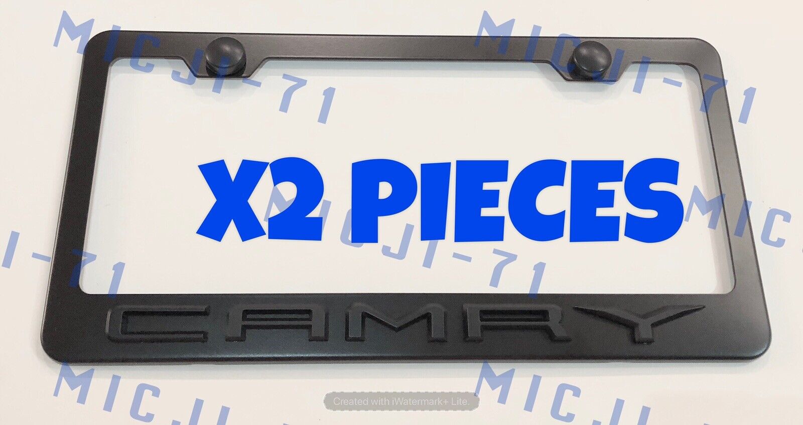 X2 3D CAMRY Black On Black Emblem Stainless Steel License Plate Frame Holder Tag