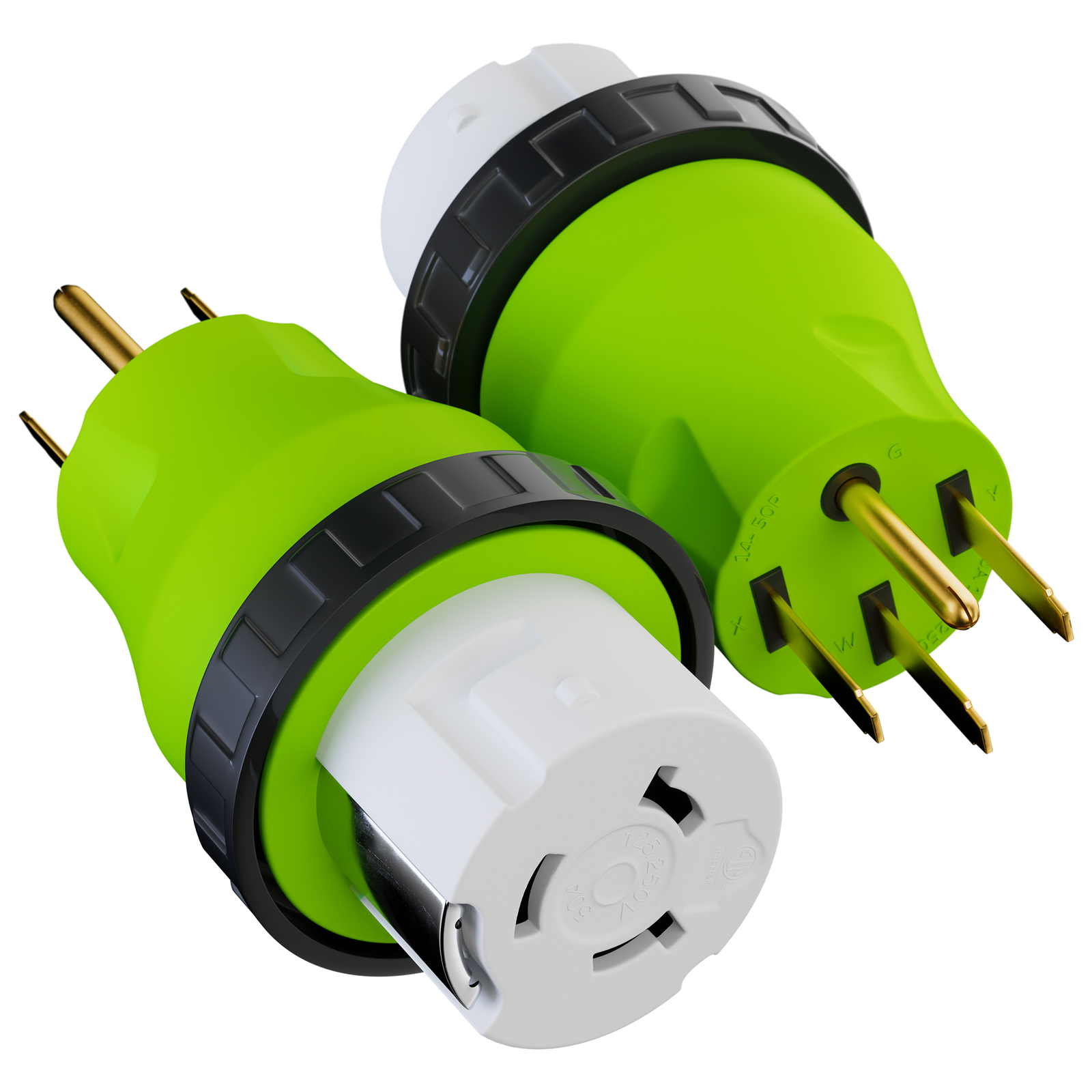 New RV Power Cord Adapter 50 Amp Male to 50 Amp Twist Lock Female Trailer 