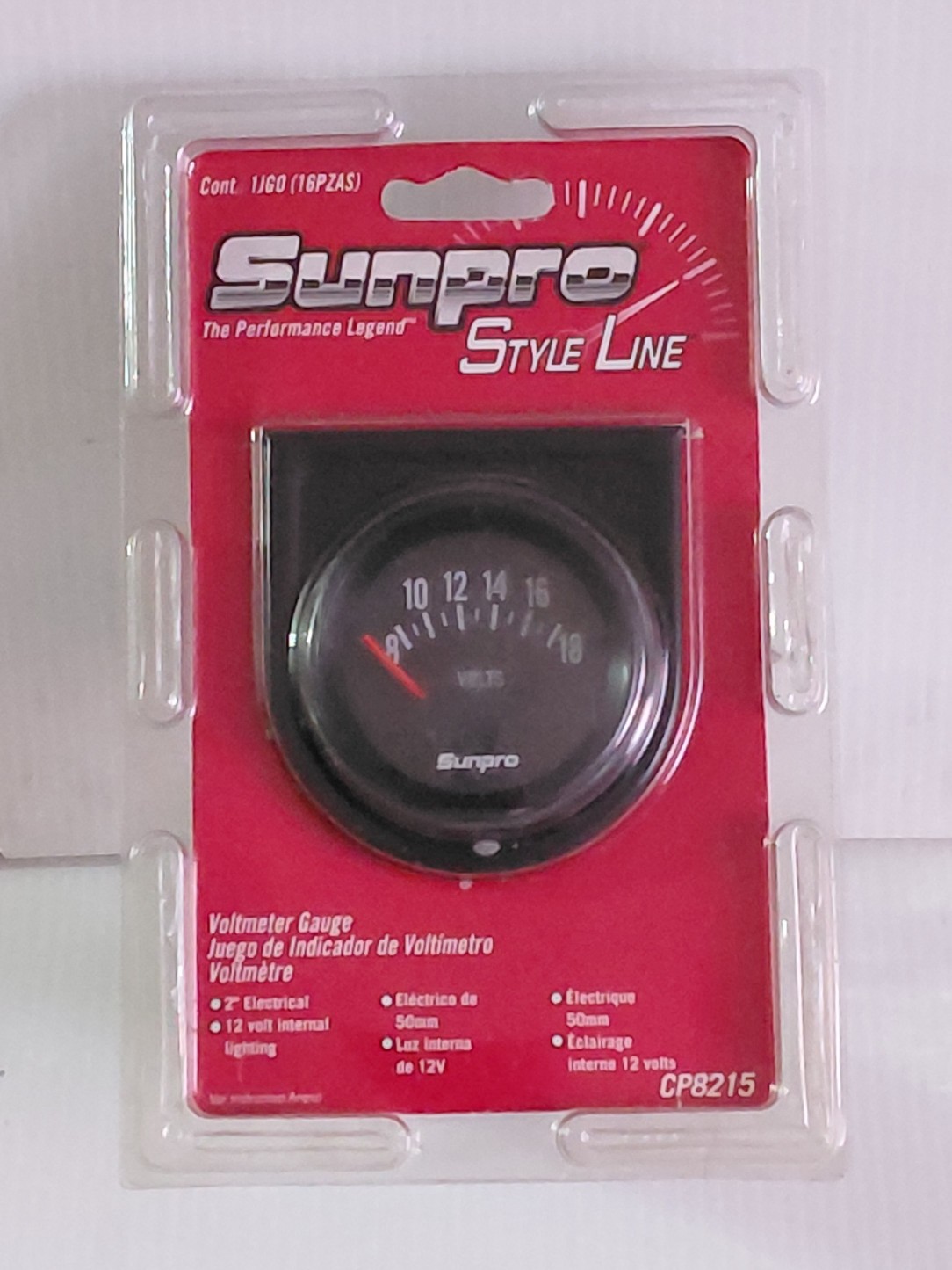 Sunpro Style Line Voltmeter Gauge CP8215 Vintage Sunpro Style Line Voltmeter Gauge CP8215 Vintage