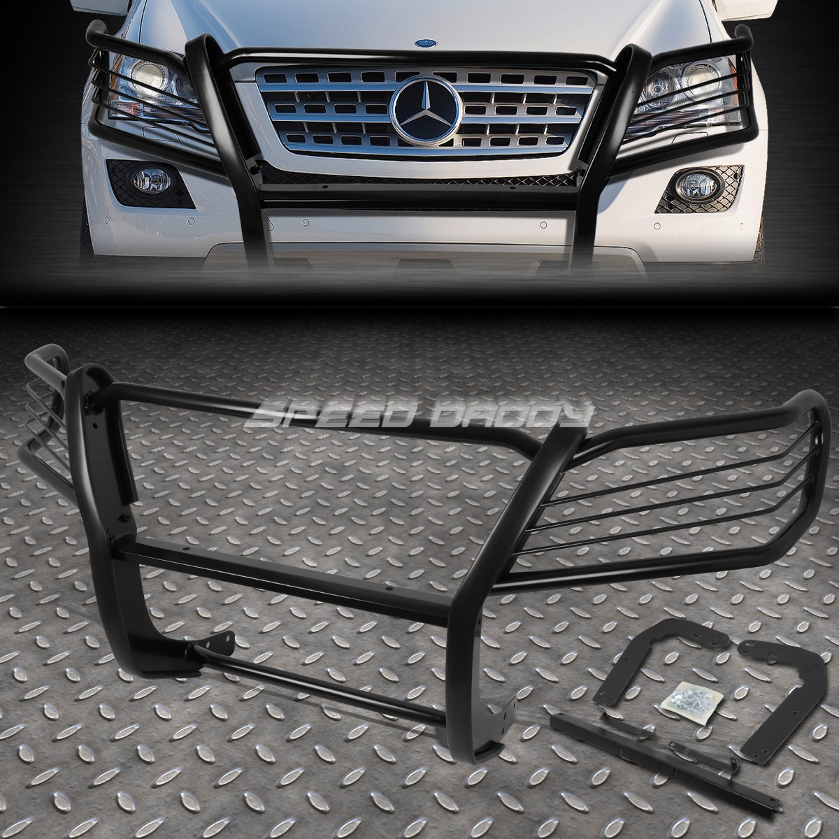 FOR 06-11 MERCEDES ML-CLASS W164 BLACK MILD STEEL FRONT BUMPER BRUSH GRILL GUARD