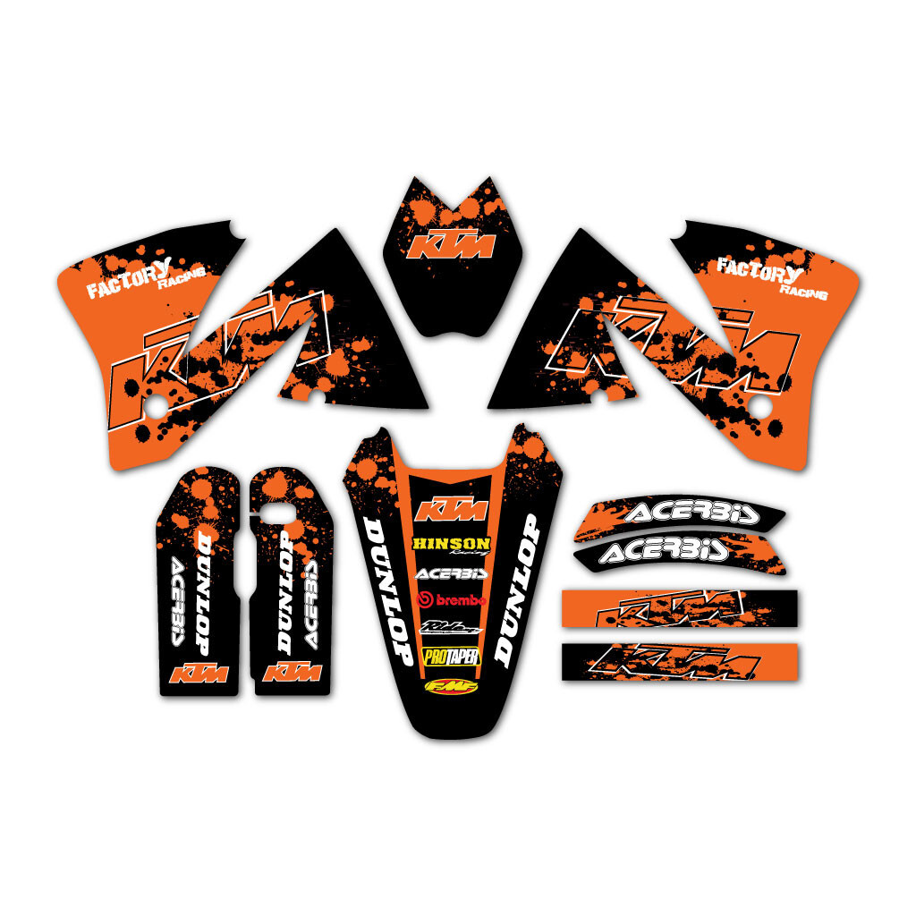 KTM Graphics Kit EXC 2001-2002 SX SXF 1998-2000 Laminated Gloss Decal MX Sticker KTM Graphics Kit EXC 2001-2002 SX SXF 1998-2000 Laminated Gloss Decal MX Sticker