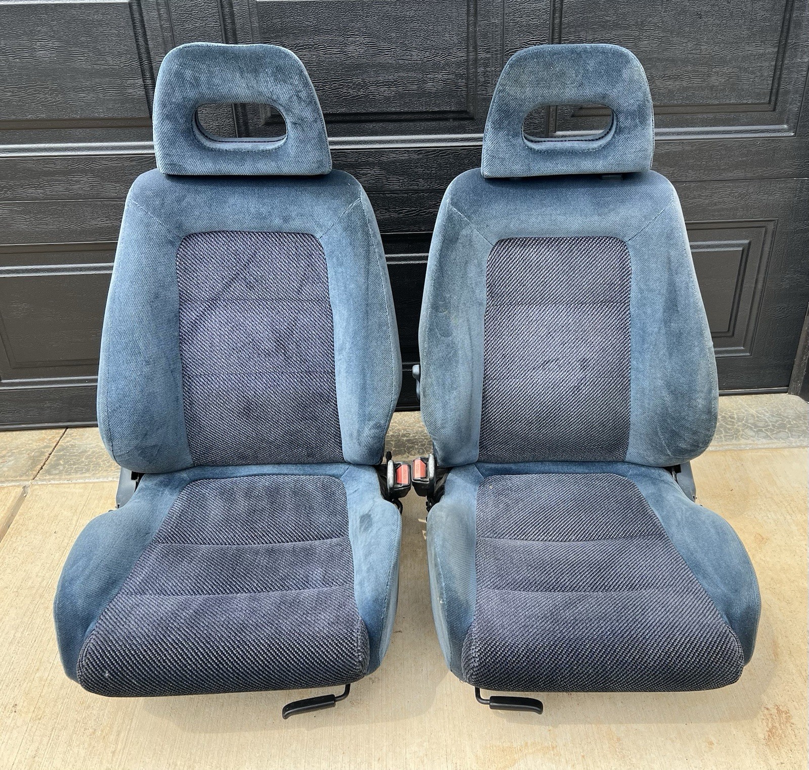 1990-1993 Acura Integra DA Front Seats Blue Fabric OEM
