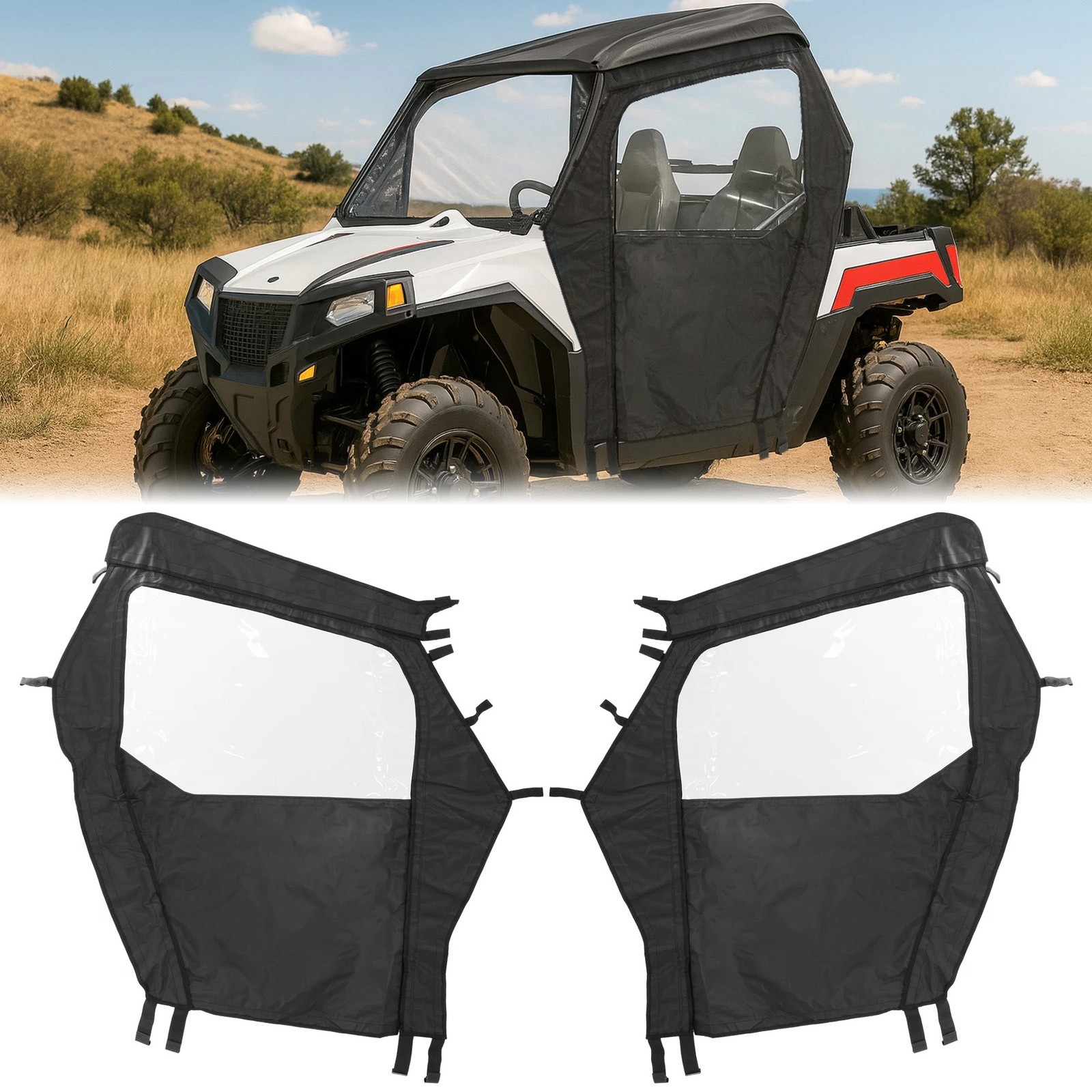 UTV Soft Full Doors Cab Enclosures For Polaris RZR 800 800S 2008-2014
