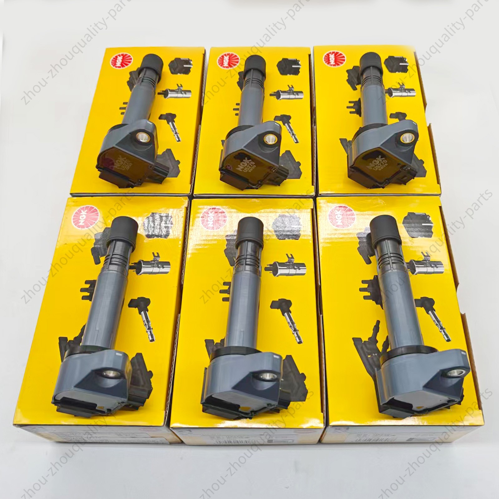 6 Ignition Coil Pack OEM NGK For 15-19 Acura MDX RLX 2013-17 Honda Accord 3.5L