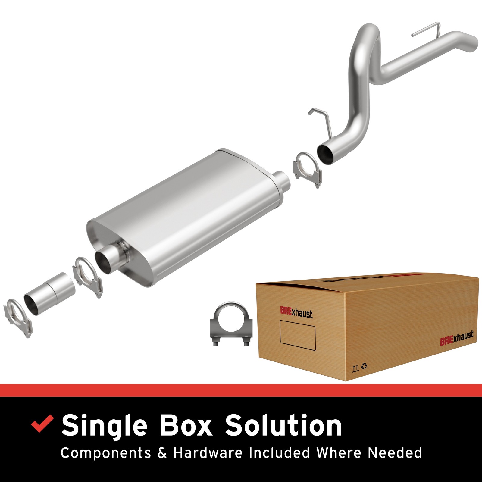 BRExhaust 106-0051 Direct-Fit Replacement Exhaust for 87-92 Jeep Wrangler YJ