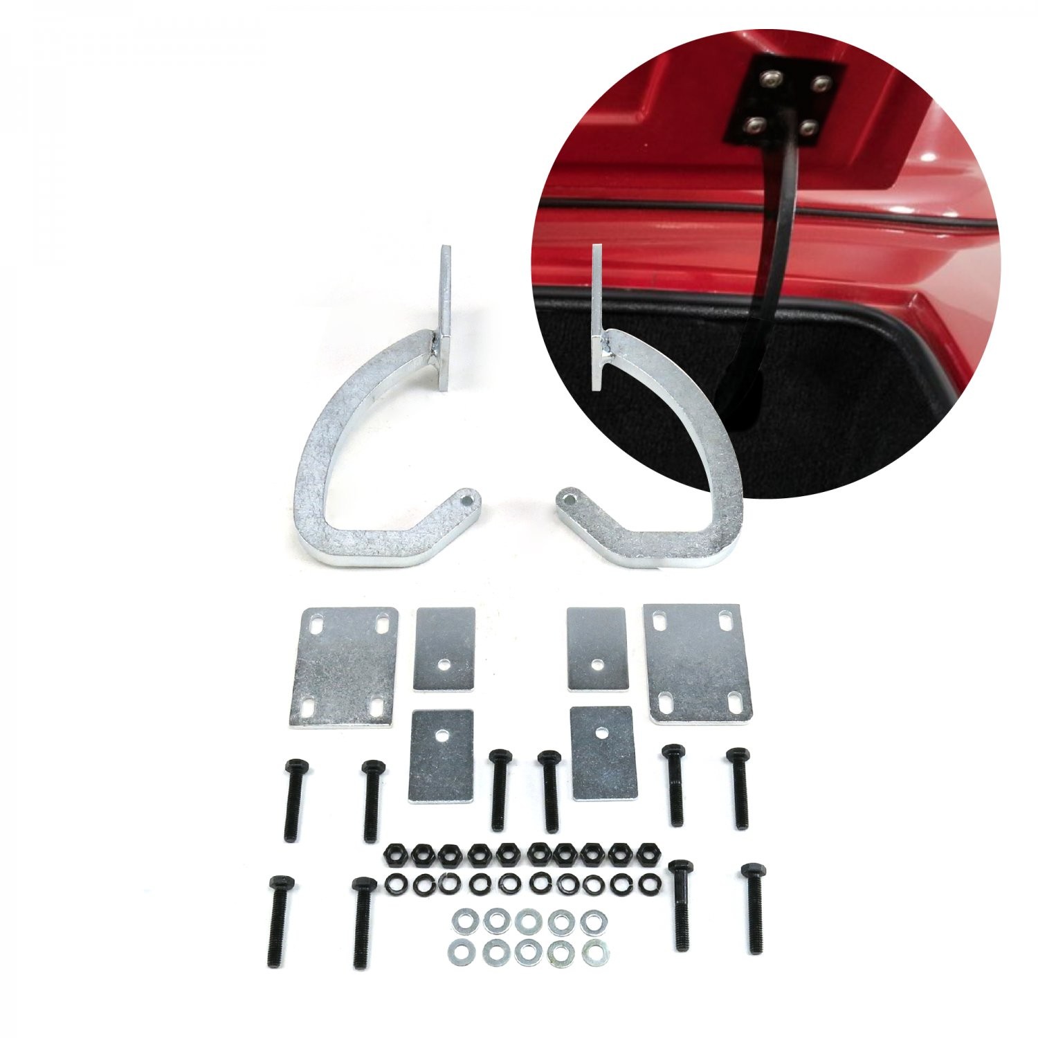 Universal Paintable / White Zinc Plated Trunk Hinge Kit AutoLoc AUTTRH truck 