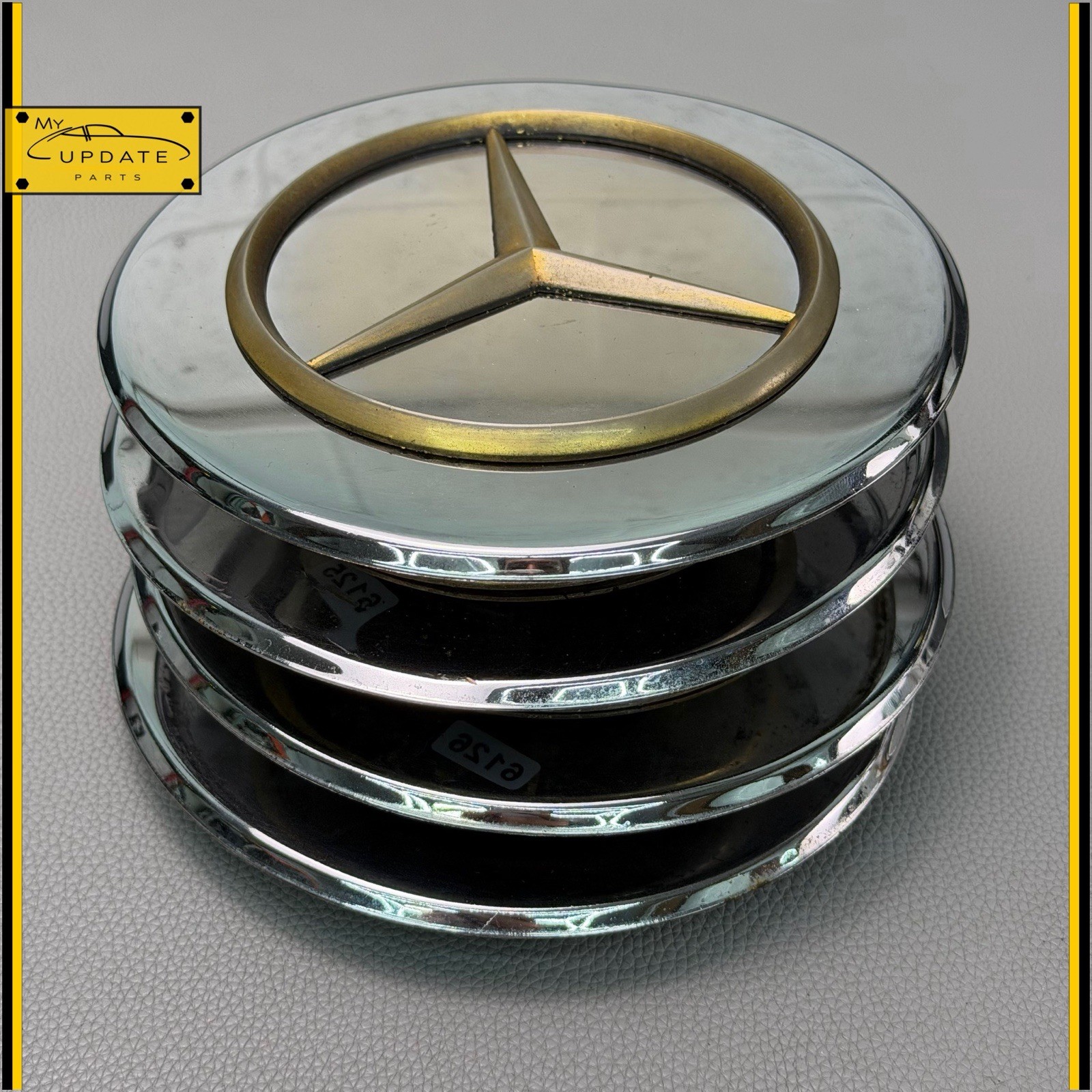 Set Of 4 Mercedes Gold Chrome Wheel Center Cap RARE Modifier R107 W126 C126 W124
