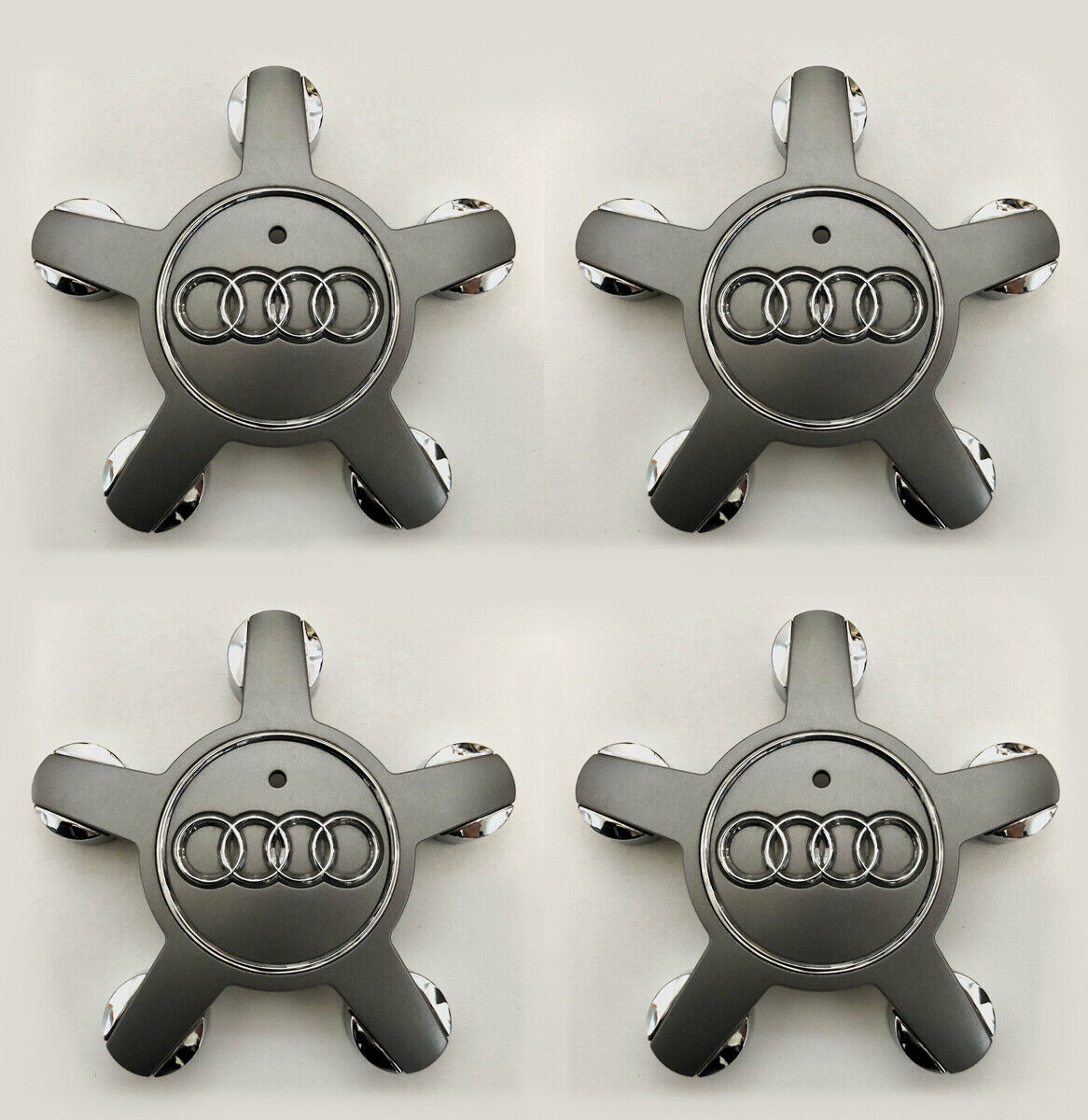Set of 4 Origin Color Grey 135mm Wheel Center Hub Caps For Audi A3-A8 4F0601165N