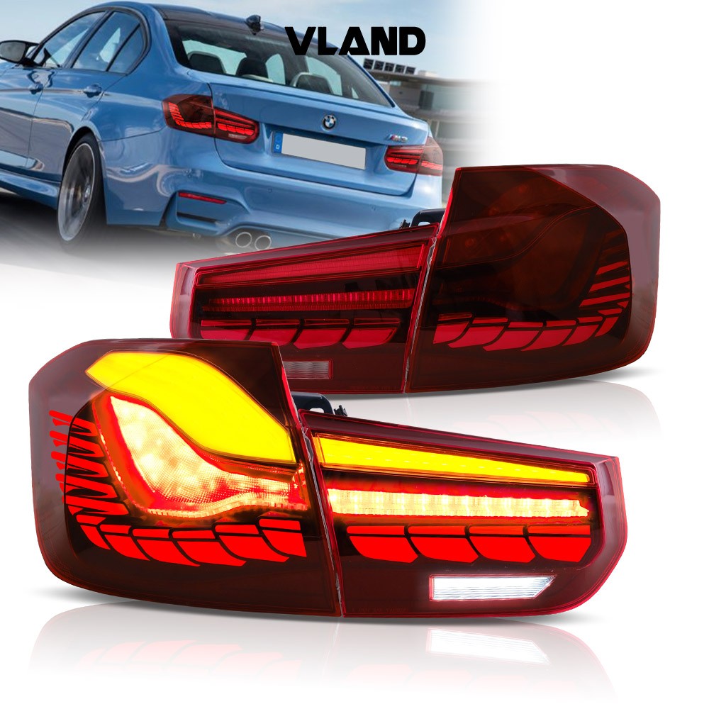 VLAND Red OLED GTS Tail Lights For 2012-18 BMW 3 Series F30 F35 F80 W/Animation