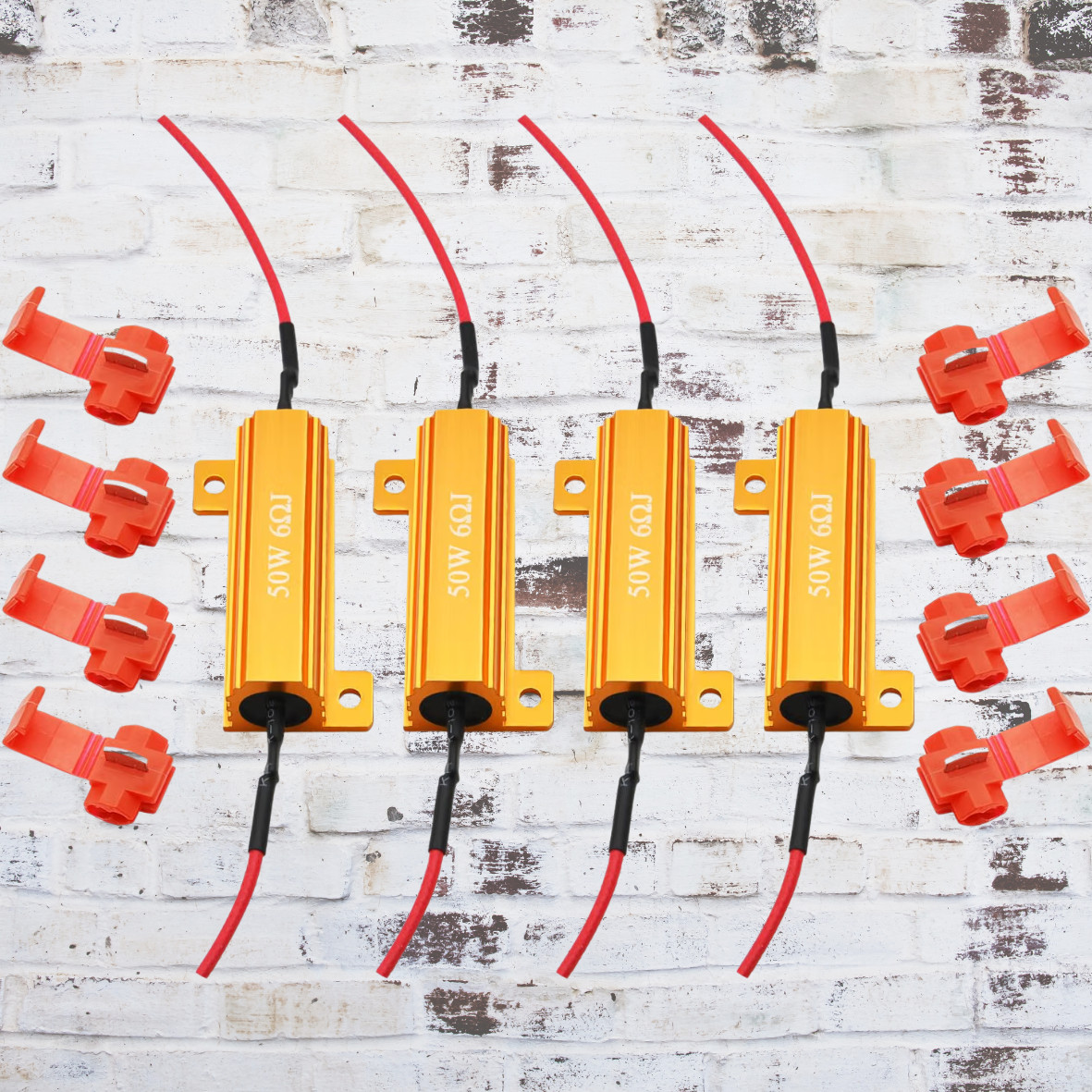 4x 50W 6 ohm Load Resistor For Fix LED Bulb Fast Hyper Flash Turn Signal Blinker