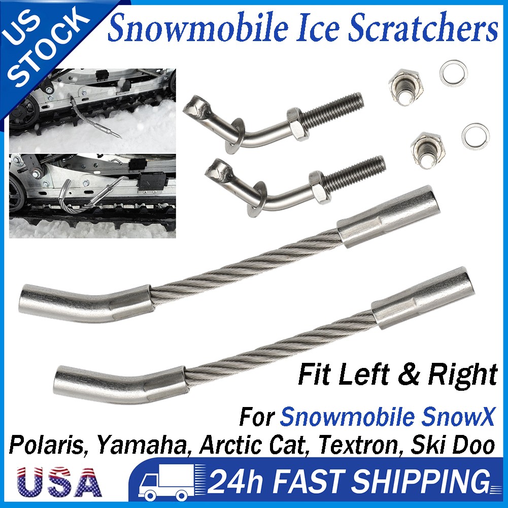 2PCS For Snowmobile SnowX Ice Scratchers w/ Carbide Tips Reverse Left & Right 2PCS For Snowmobile SnowX Ice Scratchers w/ Carbide Tips Reverse Left & Right