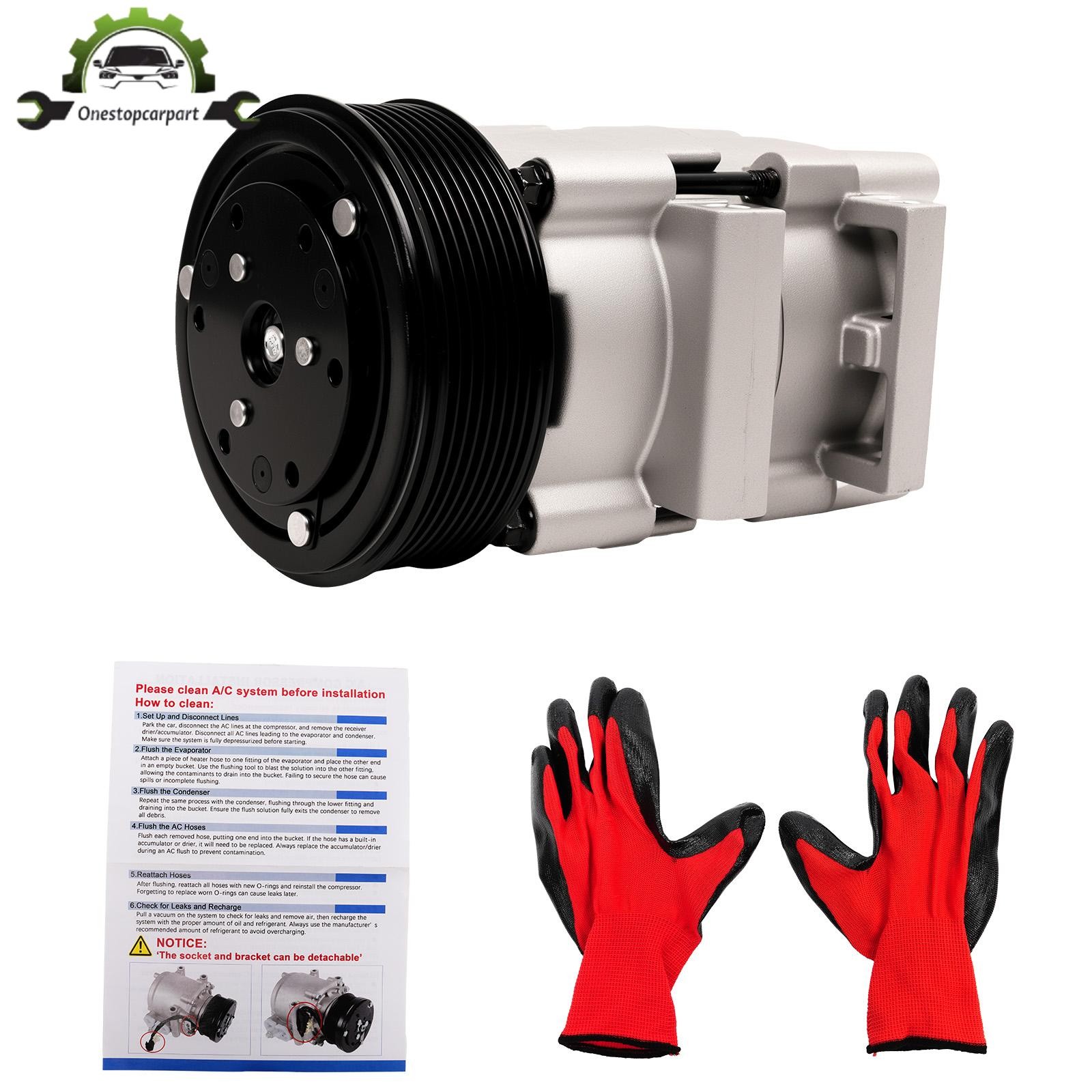 A/C AC Compressor W/ Clutch For 1999-2001 Ford F150 F250 4.6L 5.4L CO 35112C