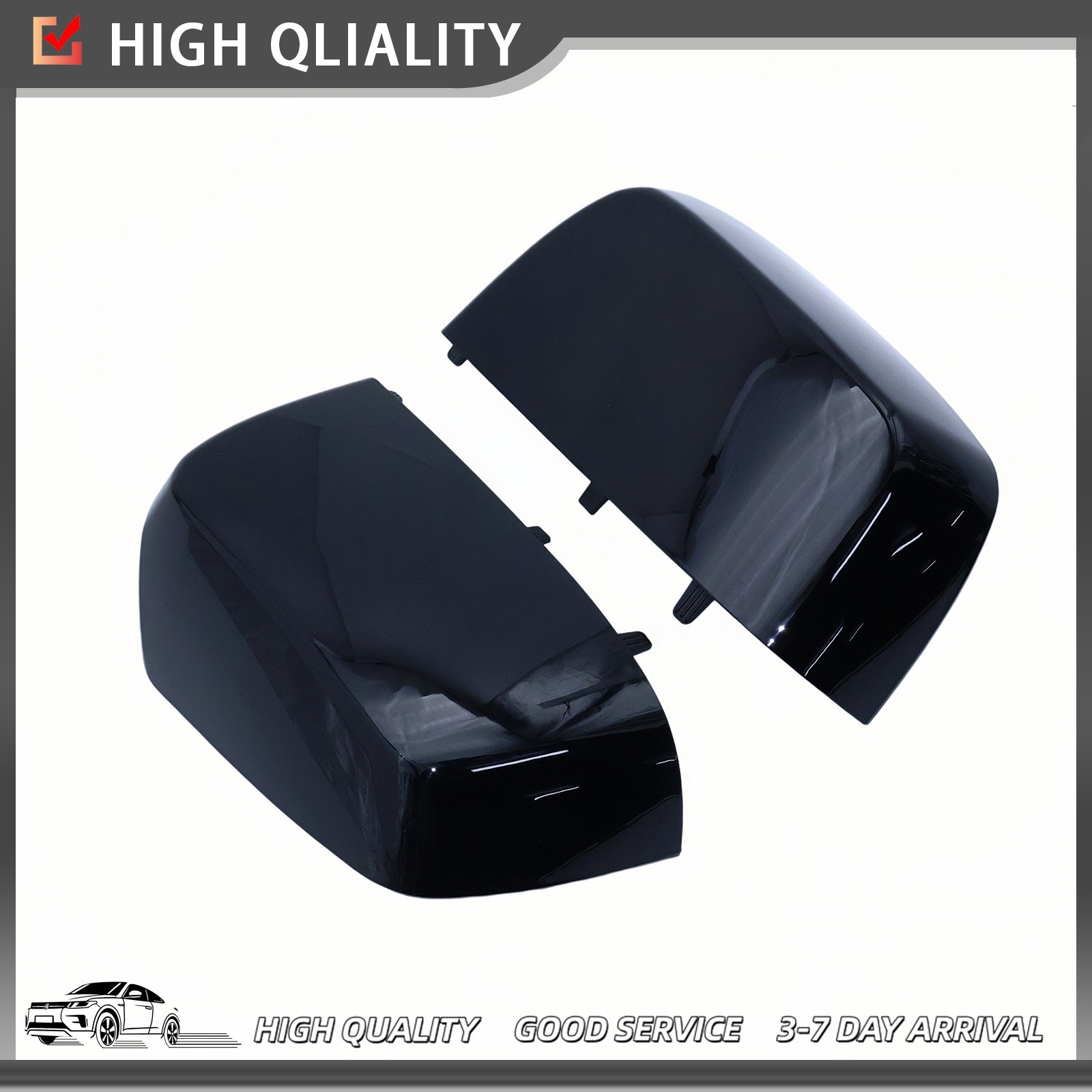 Pair Gloss Black Side Wind Mirror Cover Caps For 2015 - 2021 COLORAD CANYON