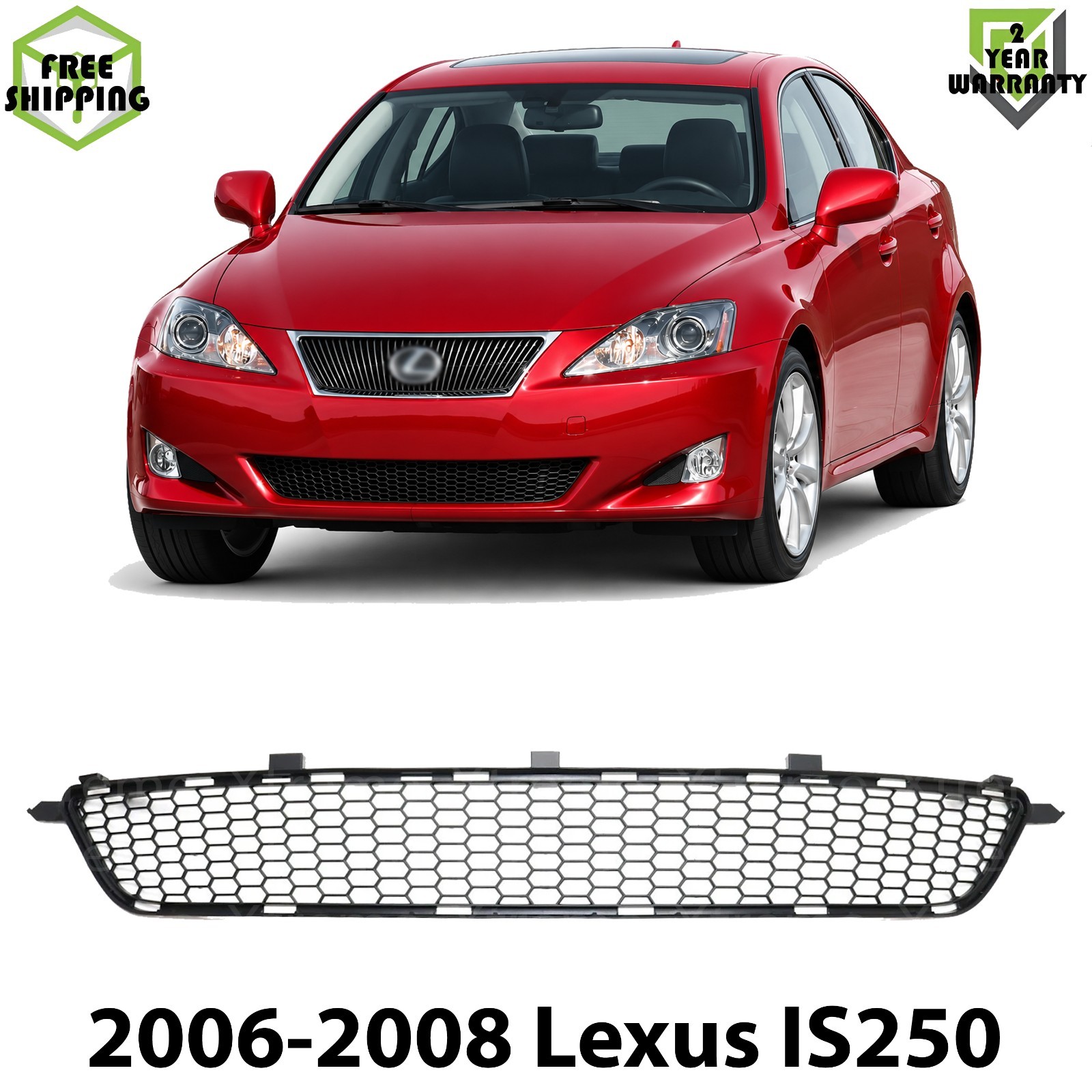 Front Bumper Grille Black For 2006-2008 Lexus IS250 5311253010 / LX1202100